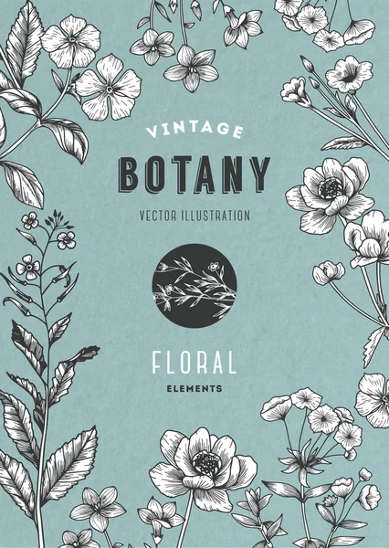 Ilustración floral vintage — Archivo Imágenes Vectoriales