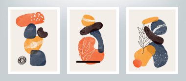 Kapak tasarımı veya duvar dekorasyonu için yaratıcı vektör minimalist el boyaması çizimleri.