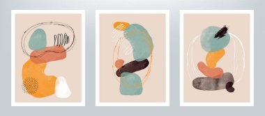 Kapak tasarımı veya duvar dekorasyonu için yaratıcı vektör minimalist el boyaması çizimleri.