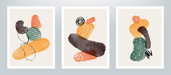 Реативный вектор минималистских ручной росписи иллюстраций для дизайна обложки или декора стен.