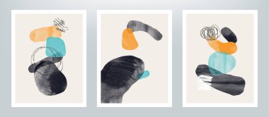 Kapak tasarımı veya duvar dekorasyonu için yaratıcı vektör minimalist el boyaması çizimleri.