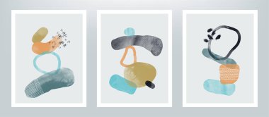 Kapak tasarımı veya duvar dekorasyonu için yaratıcı vektör minimalist el boyaması çizimleri.