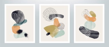 Kapak tasarımı veya duvar dekorasyonu için yaratıcı vektör minimalist el boyaması çizimleri.