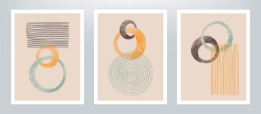 Kapak tasarımı veya duvar dekorasyonu için yaratıcı vektör minimalist el boyaması çizimleri.