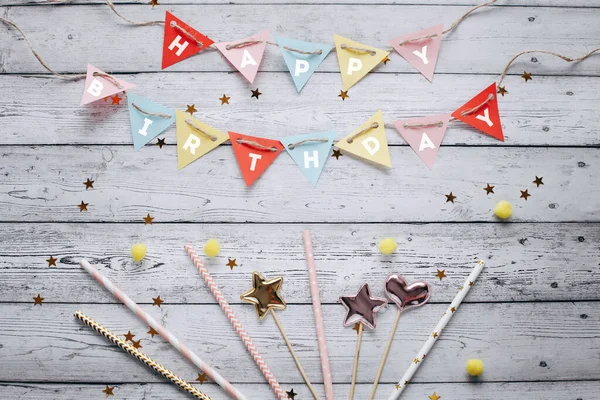 Modelo Cartão Felicitações Feliz Aniversário Bonito Aniversário Fundo — Fotografia de Stock