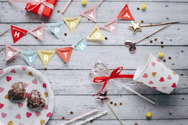 Modelo Cartão Felicitações Feliz Aniversário Bonito Aniversário Fundo — Fotografia de Stock