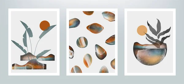 Abstract Illustration Pebbles Stones Different Textures — ストックベクタ