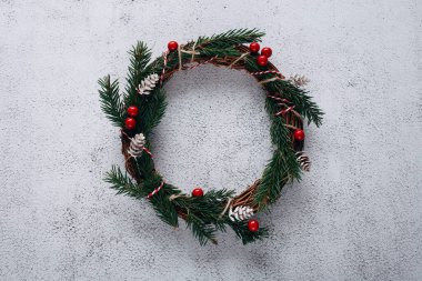 Güzel Noel çelengi, üst manzara fotoğrafçılık.. 