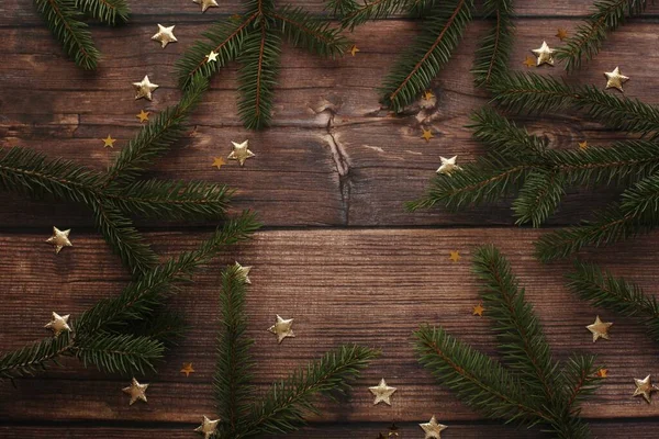 Güzel Noel Ahşap Arka Planı Üst Görüntü Fotoğrafçılığı — Stok fotoğraf