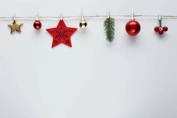 Prachtige Kerst Template Met Verschillende Vakantie Symbolen Kerstkaart — Stockfoto
