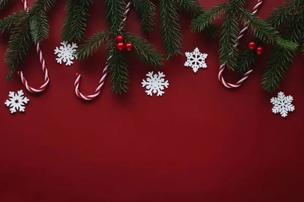 Красивый Рождественский Красный Фон Шаблон Рождественских Открыток Стоковая Картинка