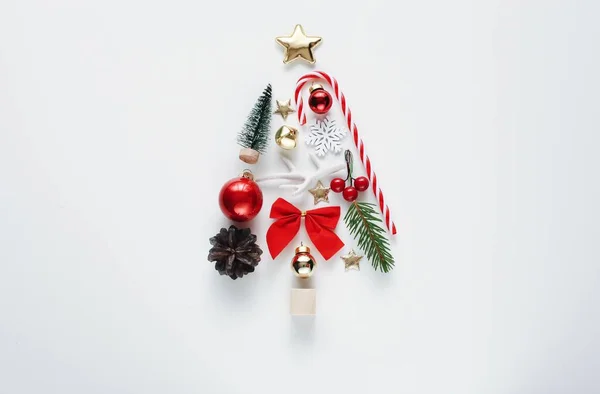 Albero Natale Astratto Decorativo Sfondo Bianco Modello Biglietto Auguri Natale Immagine Stock