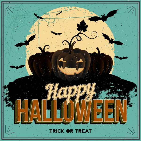Feliz Cartaz de Halloween. Ilustração vetorial. — Vetor de Stock