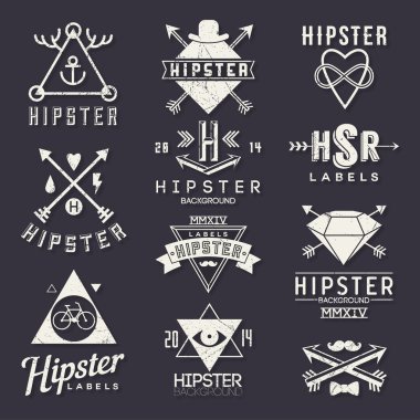 hipster stil öğeleri ve Etiketler