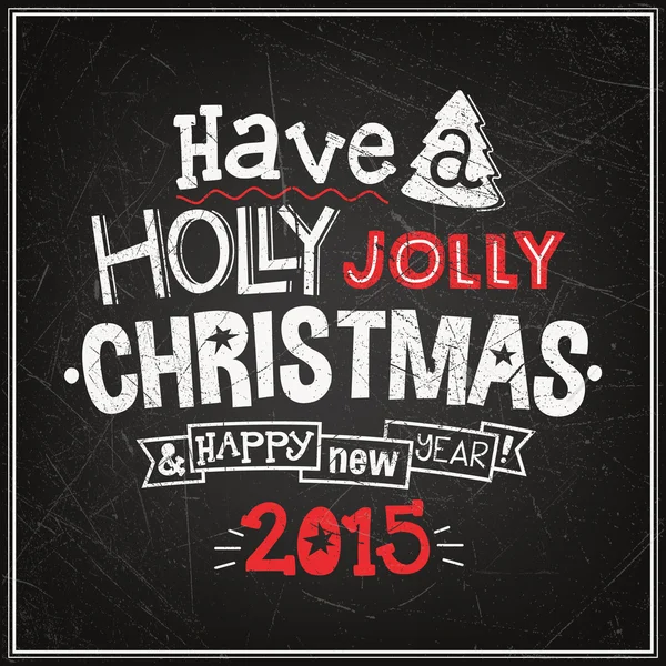 Christmas wenskaart. merry christmas belettering — Stockvector