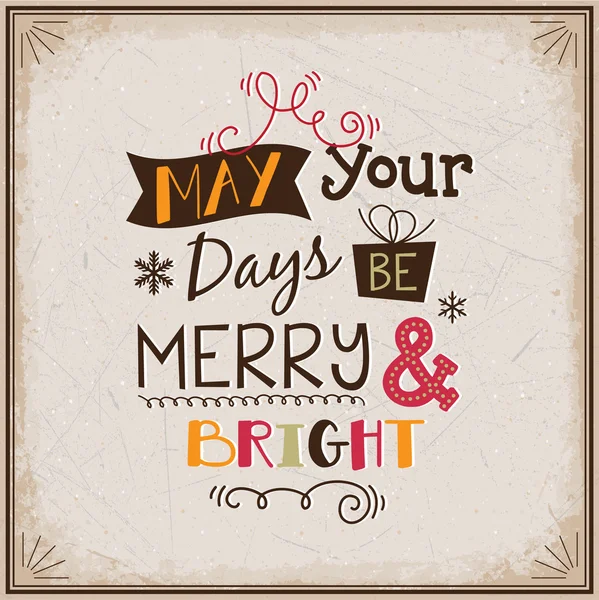 Christmas wenskaart. merry christmas belettering — Stockvector