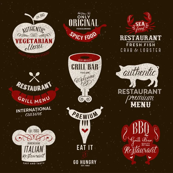 Étiquette pour restaurant et café — Image vectorielle