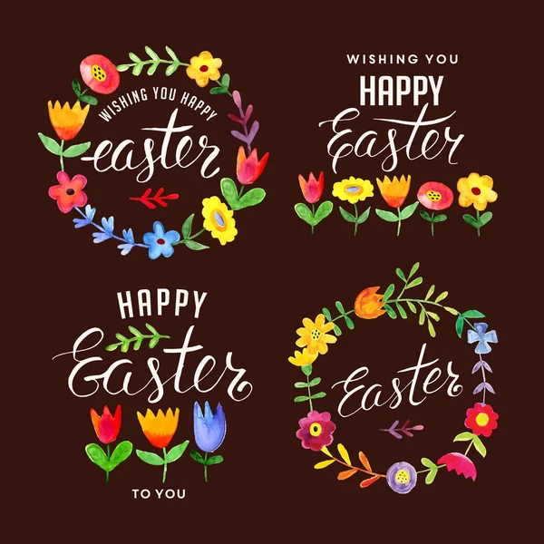 Easter watercolor funny illustration — Stock Vector