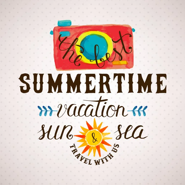 Summer watercolor illustration — Stock Vector