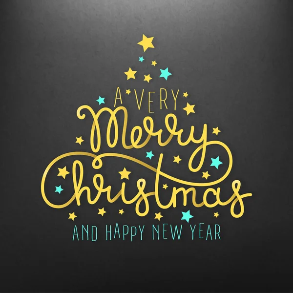 A Very Merry Christmas lettering illustration Vector Graphics