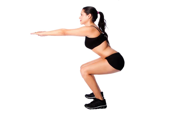 Training van de gymnastiek van de opleiding van de sport van het fitness van squats — Stockfoto