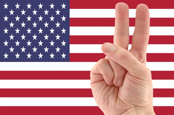 Victory hand sign — Stock Photo, Image