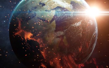 Uzaydan Dünya'nın görünümü. Nasa tarafından döşenmiş bu görüntü unsurları