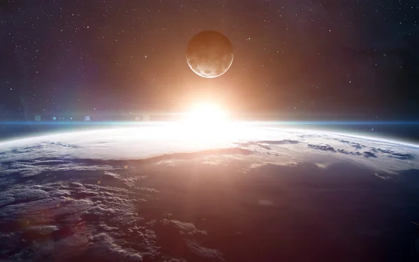 Nézd a föld a világűrből. Ez a kép a Nasa berendezett elemei — Stock Fotó