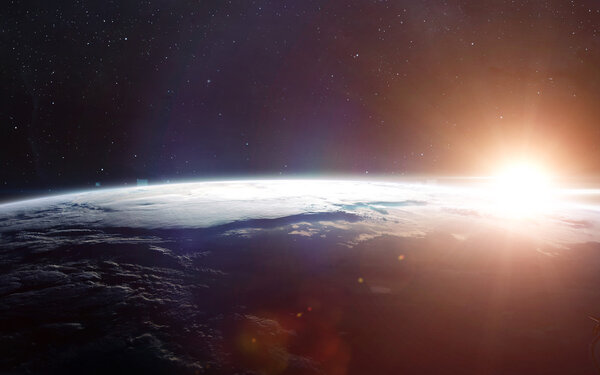 View of earth from space. Elements of this image furnished by NASA