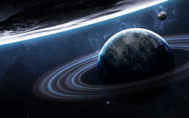 Nebula ve yıldızlı sonsuz uzay arkaplanı. NASA tarafından desteklenen bu görüntü ögeleri