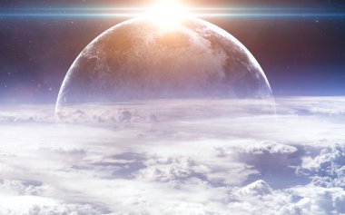 Dünya ve ay uzaydan. Nasa tarafından döşenmiş bu görüntü unsurları