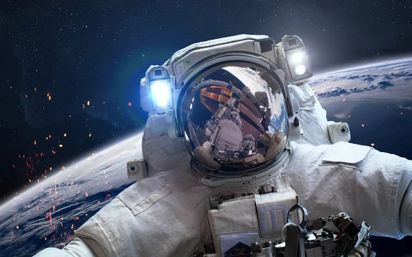 Astronaut Outer Space Spacewalk Elements Image Furnished Nasa — Stock Photo, Image