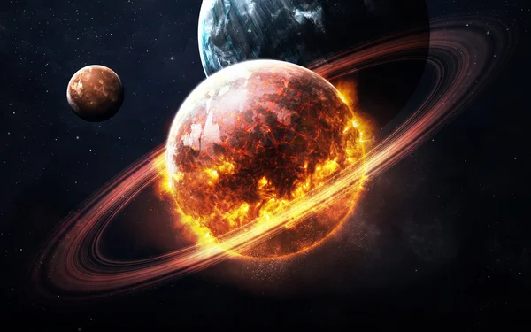 Scena Wszechświata Planetami Gwiazdami Galaktykami Przestrzeni Kosmicznej Ukazująca Piękno Eksploracji — Zdjęcie stockowe