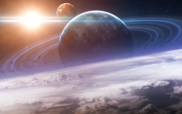 Nebula ve yıldızlı sonsuz uzay arkaplanı. NASA tarafından desteklenen bu görüntü ögeleri