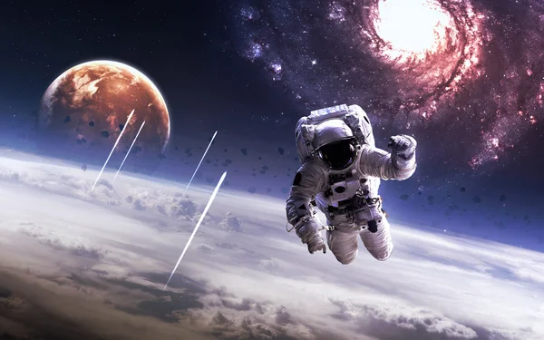 Astronaut in outer space. Spacewalk. Elements of this image furnished by NASA — Stock Photo, Image