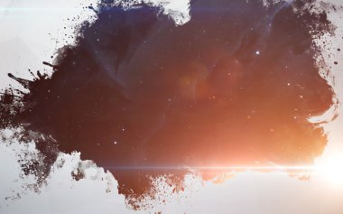 Su sıçramalarına derin uzay arka plan. Sanatsal Tasarım kartları ve afiş için. Nasa tarafından döşenmiş bu görüntü unsurları.