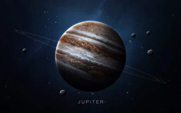Jüpiter - Yüksek çözünürlüklü 3D görüntüler güneş sistemindeki gezegenleri sunar. NASA tarafından desteklenen bu görüntü ögeleri.