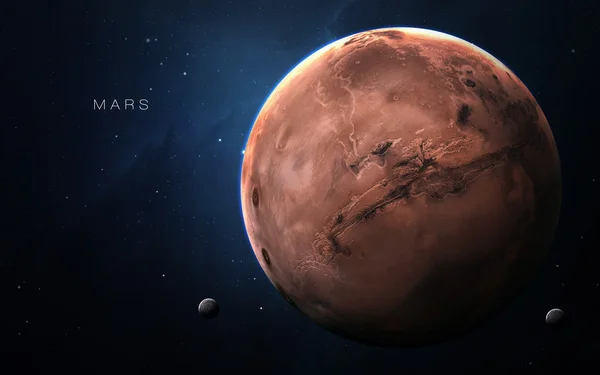 Mars - Nagy felbontású 3D-s képek mutatják be a Naprendszer bolygóit. A NASA által biztosított képelemek. — Stock Fotó