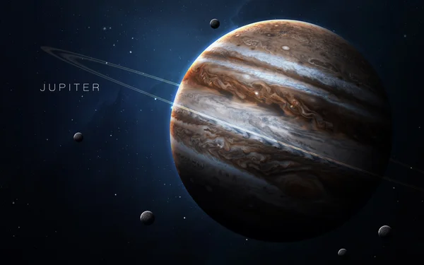 Jupiter - Nagy felbontású 3D-s képek bemutatja bolygók a Naprendszer. A NASA által biztosított képelemek. — Stock Fotó