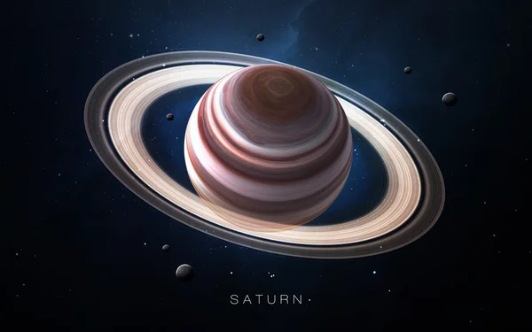 Saturn - Hochauflösende 3D-Bilder zeigen Planeten des Sonnensystems. Dieses Bild stammt von der NASA. — Stockfoto