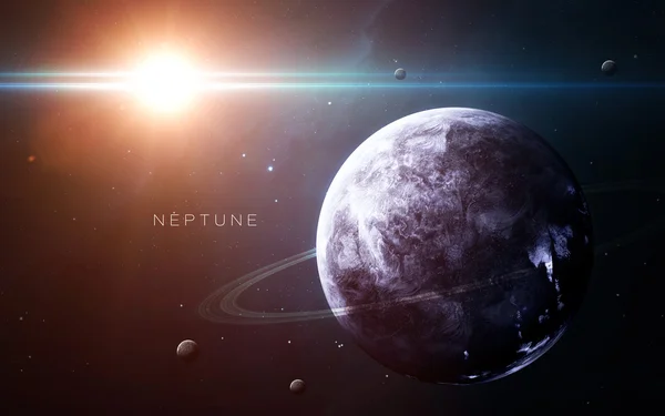 Neptun - Imaginile 3D de înaltă rezoluție prezintă planete ale sistemului solar. Aceste elemente de imagine furnizate de NASA . — Fotografie, imagine de stoc