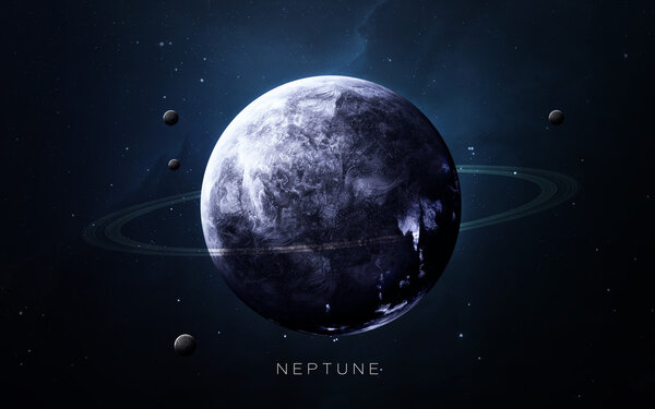 Neptune - High resolution 3D images presents planets of the solar system. This image elements furnished by NASA.