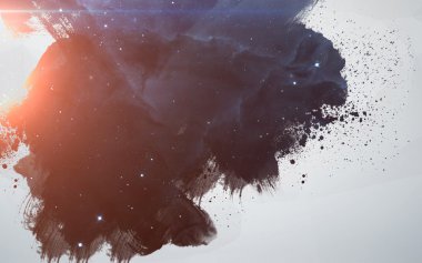 Su sıçramalarına derin uzay arka plan. Sanatsal Tasarım kartları ve afiş için. Nasa tarafından döşenmiş bu görüntü unsurları.