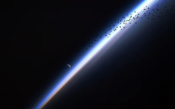 Fondo de espacio infinito con nebulosas y estrellas. Esta imagen elementos proporcionados por la NASA — Foto de Stock