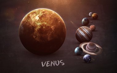 Venus - High resolution images presents planets of the solar system on chalkboard. This image elements furnished by NASA clipart