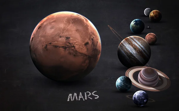 Marte - Imágenes de alta resolución presentan planetas del sistema solar en pizarra. Esta imagen elementos proporcionados por la NASA — Foto de Stock