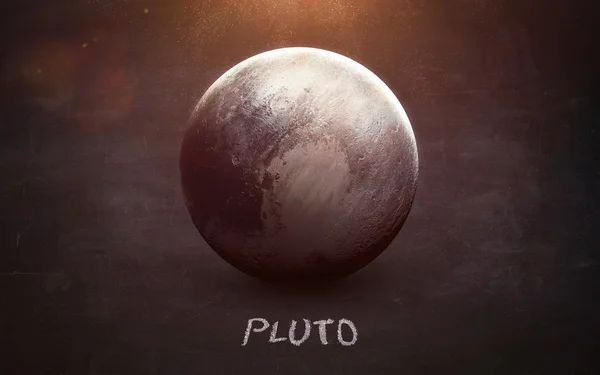 Pluto - nagy felbontású képeket bemutatja a bolygók a Naprendszer, a Palatábla. Ez által a Nasa arculati elemek — Stock Fotó