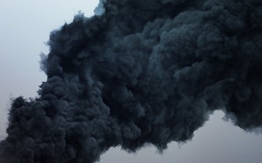 Korkunç bir patlama gökyüzünde kara bulutlar