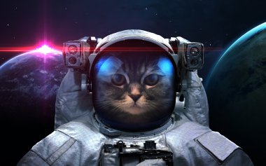 Astronot uzayda. Uzay yürüyüşü. Nasa tarafından döşenmiş bu görüntü unsurları
