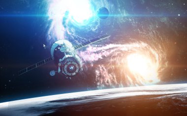 Arka plan bilimsel - gezegenler uzay, Bulutsusu ve yıldız. NASA'ın nasa.gov tarafından döşenmiş bu görüntü unsurları